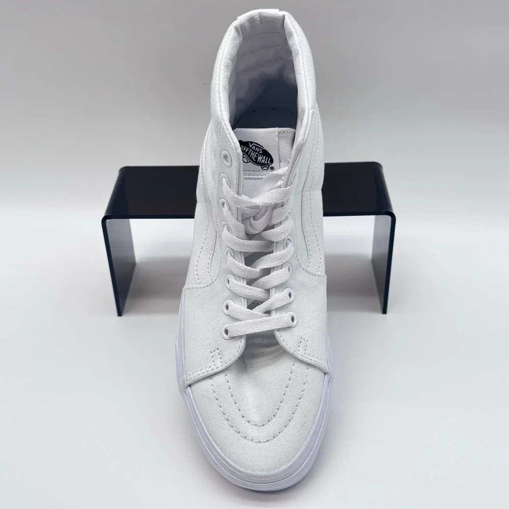 Size 8M,9.5W- VANS Sk8-Hi Shoes Mens White High Top Sneakers Canvas Skateboard